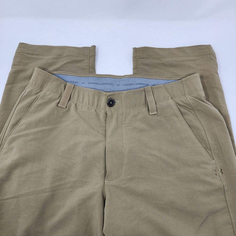 Under Armour Pants Men's 32x30 Olive Stretch Golf‎ Performance Belt Loops Pocket